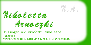 nikoletta arnoczki business card